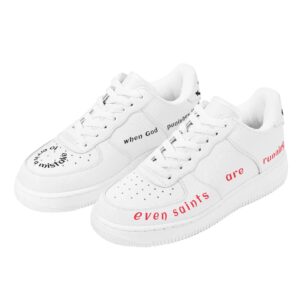 even saints are running - Low Top Leather Sport Sneakers